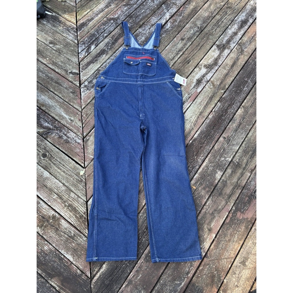 Dickies Denim Overalls Mens XL Style 8329 Dark Wash Double Tool Pocket Bibs NWT